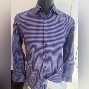 Eton Purple Checkered
Button Up Long Sleeve Slim
Fit Dress Shirt Size 15.5